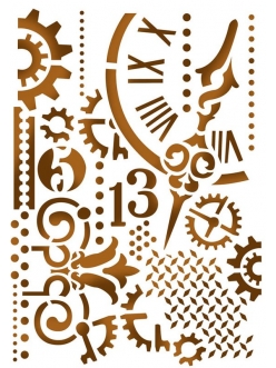 Трафарет для росписи Часы и механизмы, 15х20 см, Stamperia