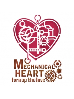 Трафарет для росписи Механическое сердце, 15х20 см, Stamperia