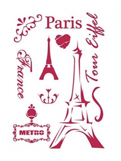 Трафарет для росписи Париж, Эйфелева башня, 21х29,7 см, Stamperia 