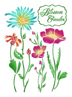 Трафарет для росписи Садовые цветы, 21х29,7 см, Stamperia KSG366