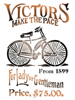 Трафарет для росписи Старый велосипед, 21х29,7 см, Stamperia KSG374