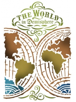 Трафарет для росписи Карта мира, 21х29,7 см, Stamperia KSG376