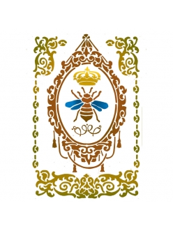 Трафарет для декора Королева пчел, 21х29,7 см, Stamperia 