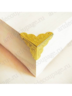 Декоративный  уголок для шкатулок 35х35 мм, цвет золото, 1 штука