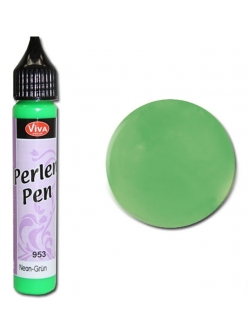 Краска для создания жемчужин Viva Perlen Pen neon, цвет 953 неон зеленый, 25 мл