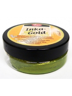 Краска паста металлик Inka Gold 906 желто-зеленый, 50 г, Viva Decor