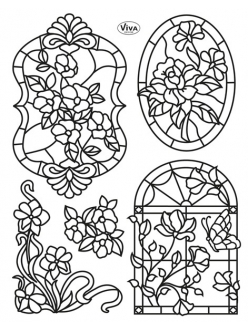 Штампы силиконовые Viva Decor Silikon Stempel D87 "Tiffany. Роза в окне",14х18 см, Германия