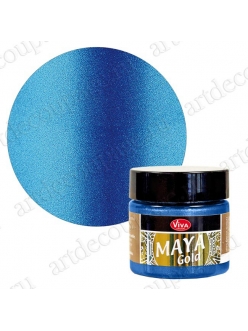 Краска с эффектом металла Viva Maya Gold 600 синий, 50 мл, Viva Decor