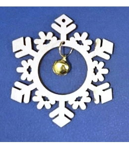 Заготовка фигурка Снежинка с колокольчиком, фанера Woodbox 5 см