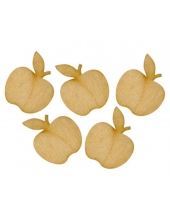 Декоративные плоские фигурки из фанеры "Яблоки", 2,5 см, 5 шт