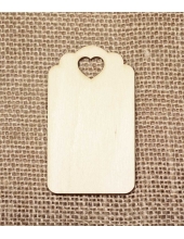 Декоративная ажурная бирка  с сердечком, фанера, 7х4 см, Woodbox
