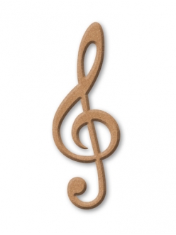 Декоративная плоская фигурка Скрипичный ключ, 3,3х10 см, МДФ, Stamperia 