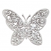 Декоративный элемент Бабочка ажурная большая, белый металл, 9х11,5 см, Stamperia
