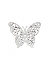 Декоративный элемент Бабочка ажурная малая, белый металл, 5х6,5 см, Stamperia