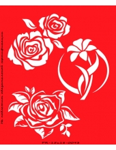 Трафарет объемный Розы и лилия, 15х18 см, толщина 0,5 мм