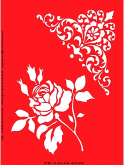 Трафарет Роза и уголок, размер 15х18 см, толщина 0,5 мм