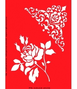 Трафарет объемный Уголок и роза, 21х26 см, толщина 0,5 мм