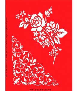 Трафарет объемный Цветы и уголок, 15х18 см, толщина 0,5 мм