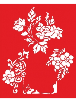Трафарет Рамочка с розами, 15х18 см, толщина 0,5 мм