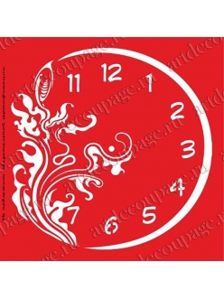 Трафарет объемный Часы с узорами, размер 19х19 см, толщина 0,5 мм