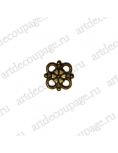 Накладной элемент "Вензель 43" 8х8 мм, цвет античная бронза