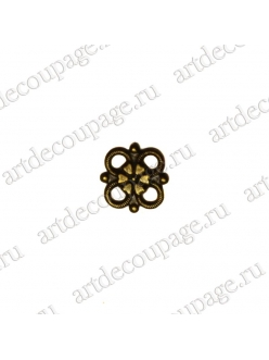 Накладной элемент Вензель 43, 8х8 мм, цвет античная бронза