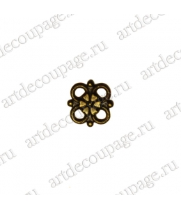 Накладной элемент "Вензель 43" 8х8 мм, цвет античная бронза