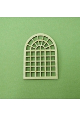 Плоская фигурка Окно арка с решеткой, фанера, 5,5х7 см, Россия
