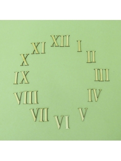 Цифры для часов деревянные римские LAZ-50-116, 50 мм, фанера, Россия