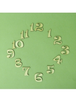 Цифры для часов деревянные широкие, 25 мм, фанера, Россия
