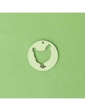 Плоская фигурка Курица в круге, фанера, 5 см, Россия