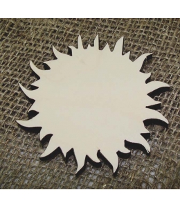 Заготовка плоская фигурка - магнит "Солнце", фанера, 70 мм, Россия