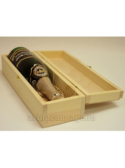 Заготовка короб для бутылки шампанского, сосна, 38х11х9.5 см, Россия