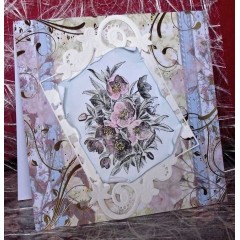 Штамп силиконовый на полимерном блоке LB1060 Christmas rose, 10x8,5 см, La Blanche