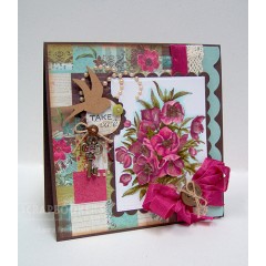 Штамп силиконовый на полимерном блоке LB1060 Christmas rose, 10x8,5 см, La Blanche