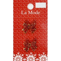 Декоративные пуговицы со стразами "Сверкающий бант" серия La Mode Christmas, Blumenthal Lansing