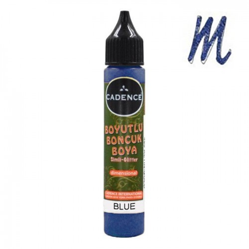 Контур Dimensional Paint Glitter 453 синий блестки, 25мл, Cadence