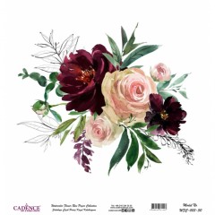 Рисовая бумага Watercolor Flower WFC003 цветочная композиция, Cadence 30х30 см