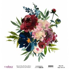 Рисовая бумага Watercolor Flower WFC004 цветочная композиция, Cadence 30х30 см