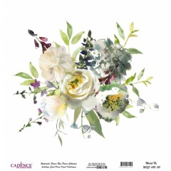 Рисовая бумага Watercolor Flower WFC012 цветочная композиция, Cadence 30х30 см