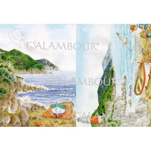 Рисовая бумага для декупажа Calambour "Морской пейзаж", 35х50 см