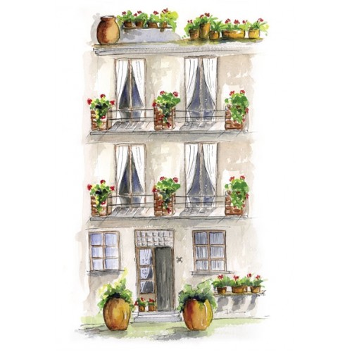Рисовая бумага для декупажа Calambour LA 06 Фасад дома, 35х50 см