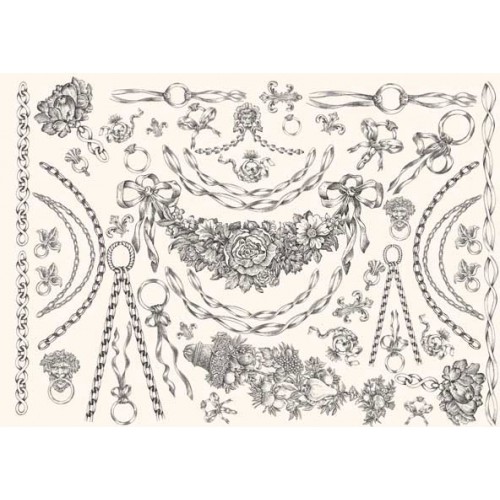 Декупажная карта Calambour PR 18 Цепи и гирлянды, стиль Print Room , 50х70 см