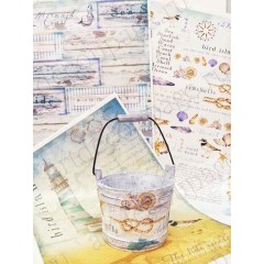 Рисовая бумага для декупажа Calambour TCR 01 "Морские элементы", 35х50 см, 20 г/см2