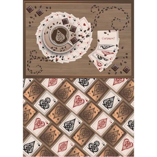 Рисовая бумага для декупажа CP06216 Кофейные карты, 28,2х38,4 см, Craft Premier