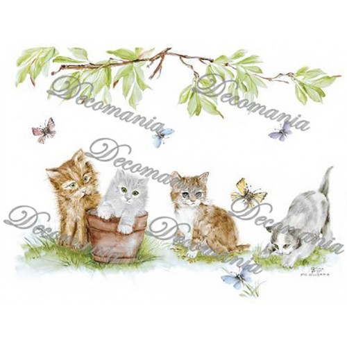 Декупажная карта Котята, 30х42см, Decomania 