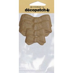 Заготовка фигурка из папье-маше Бантик 1, 4 шт. Decopatch (Франция)