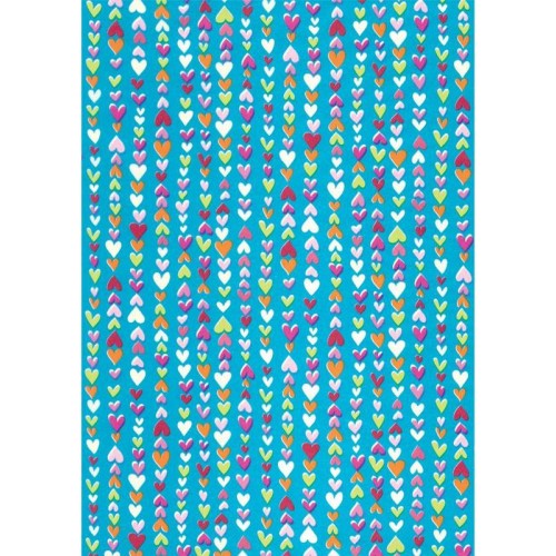 Бумага для декопатч Сердечки на голубом Decopatch 410, 30х40 см
