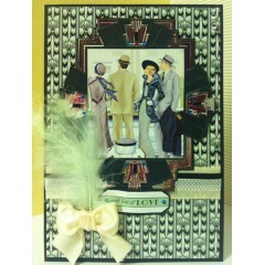 Перья натуральные, набор "Черный, белый, салатовый", коллекция Art Deco, 24 шт., DoCrafts