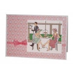 Набор резиновых штампов Art Deco "Послеполуденный чай", 12,5х12,5 см, Docrafts